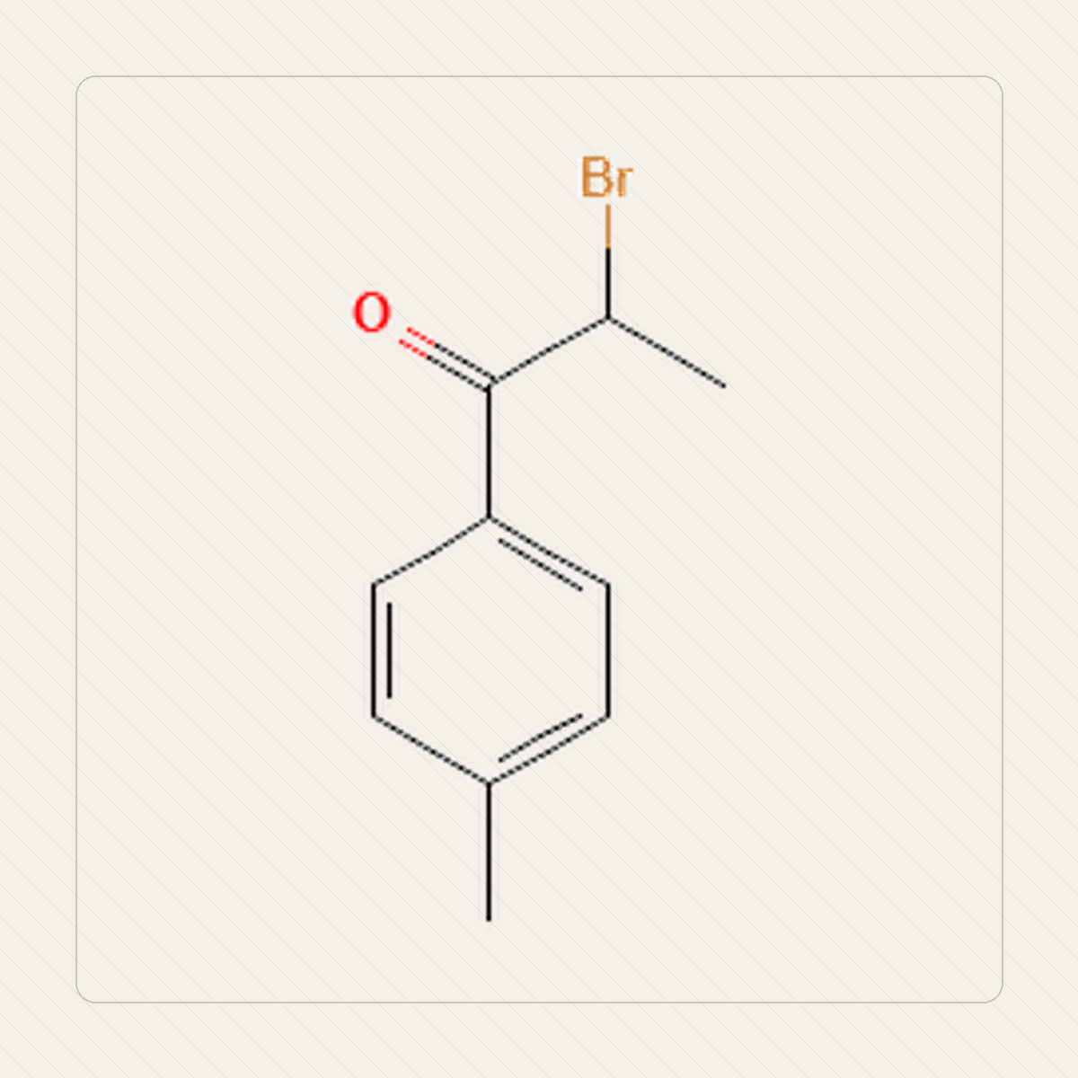 2-bromo-4-méthylpropiophénone, illustration pédagogique de la structure moléculaire